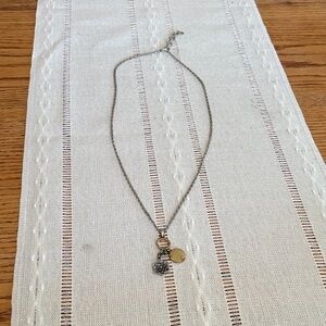 Fossil Silver Necklace with Charms